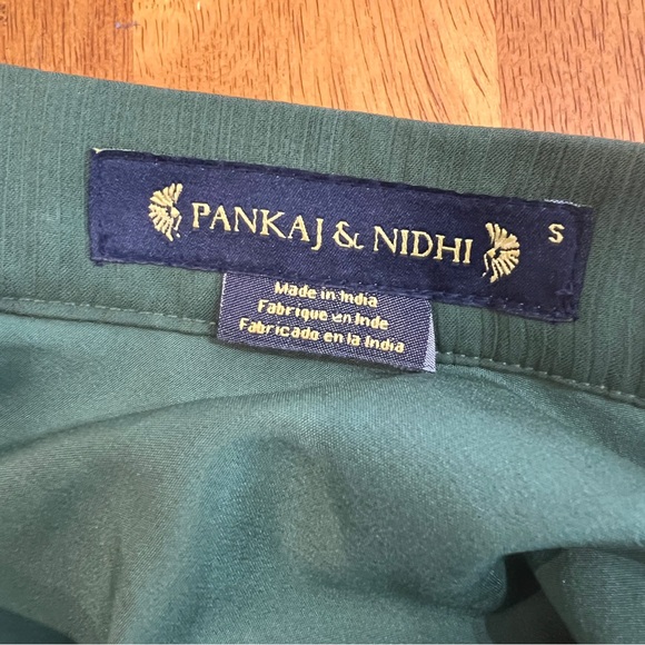 ANTHROPOLOGIE PANKAJ & NADHI pleated maxi skirt green - Picture 7 of 8